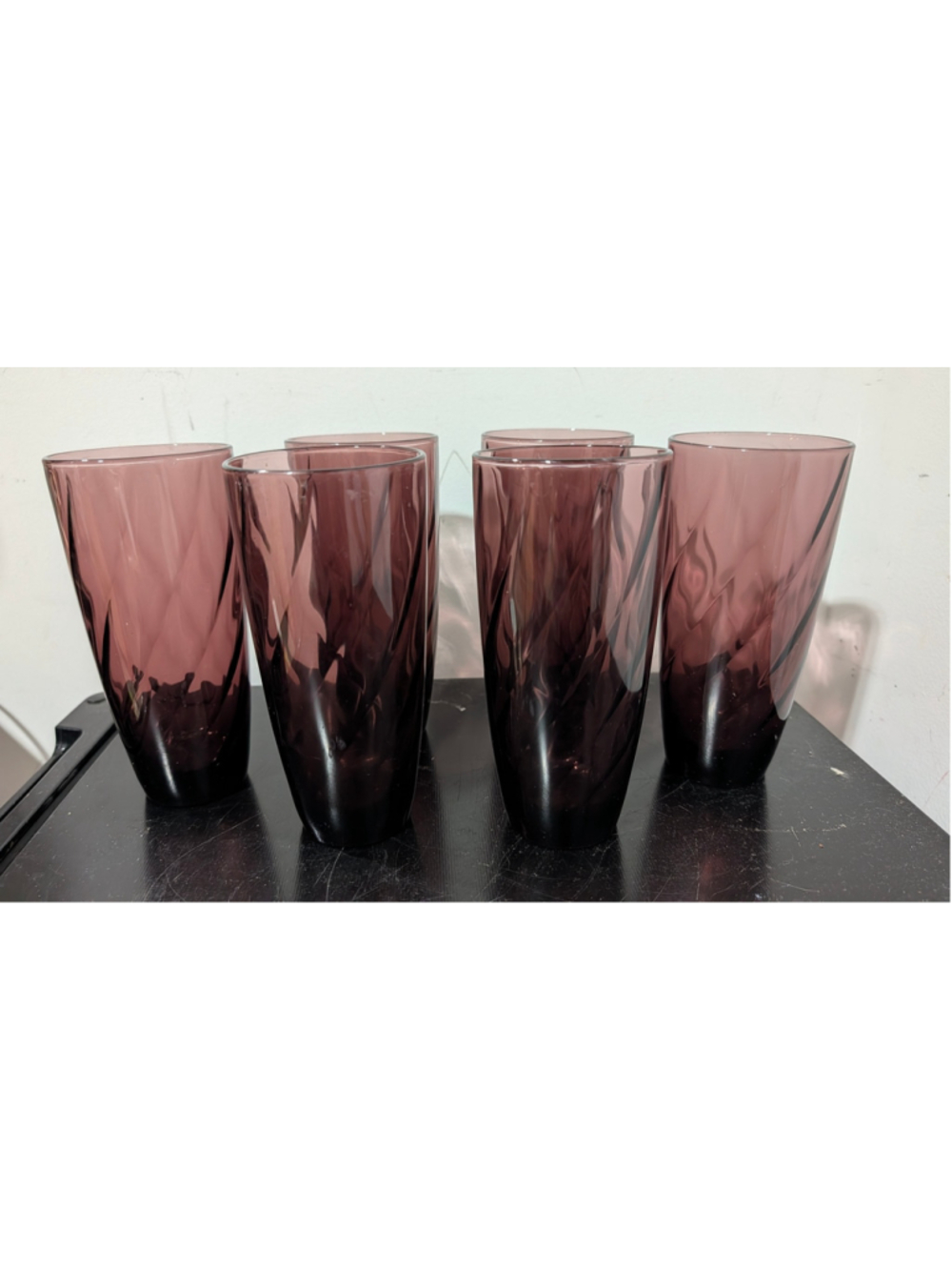 Unbranded Purple Swirl Glass Drinkware Set, One Size